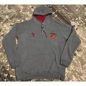 Baseballism Gray Hooded Sweatshirt with Unique Graphics Small